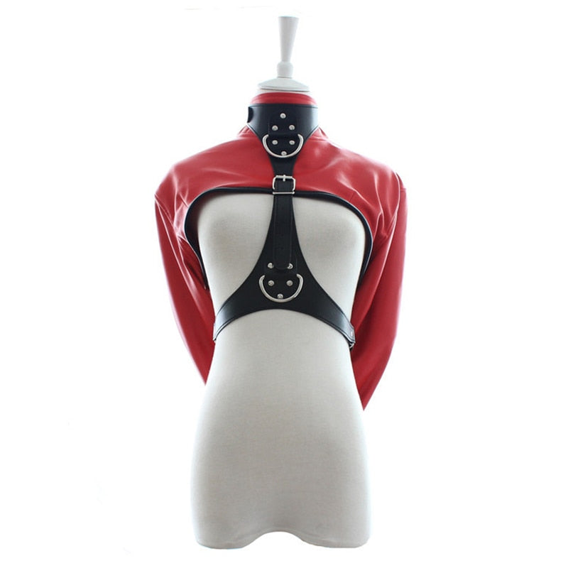 Passionate Submission Leather Collar and Restraint Jacket Bondage Set | dmunderwear