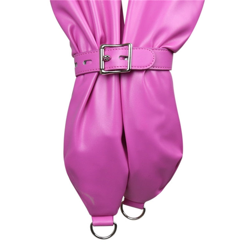 Passionate Submission Leather Collar and Restraint Jacket Bondage Set | dmunderwear detail image 10
