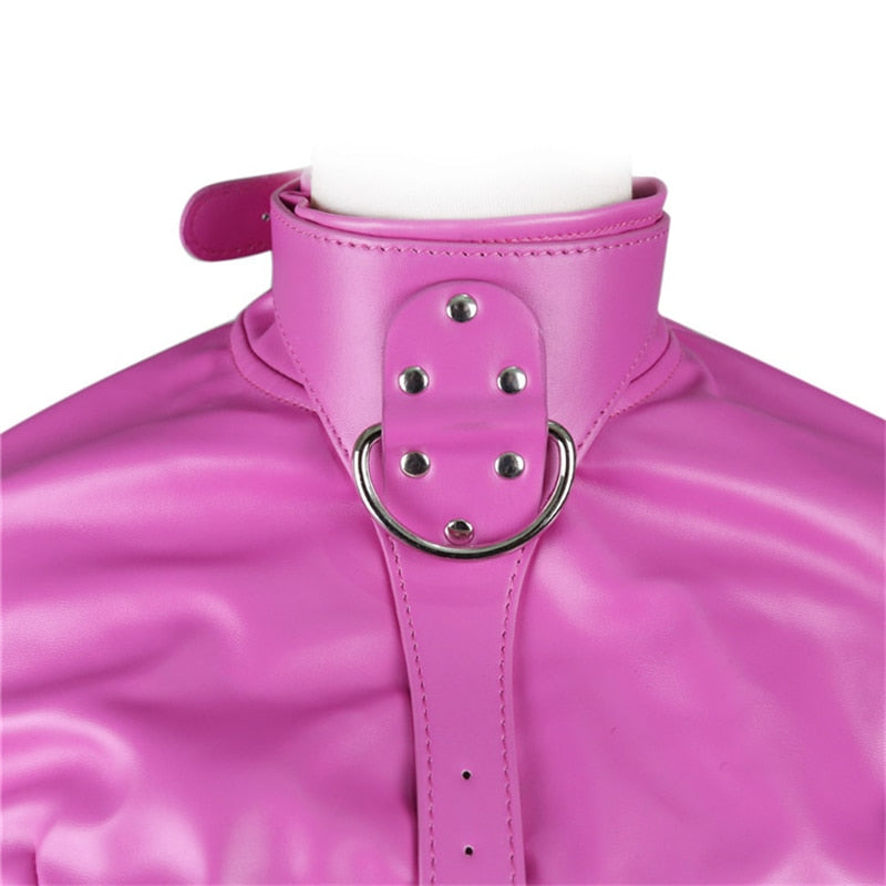 Passionate Submission Leather Collar and Restraint Jacket Bondage Set | dmunderwear detail image 12