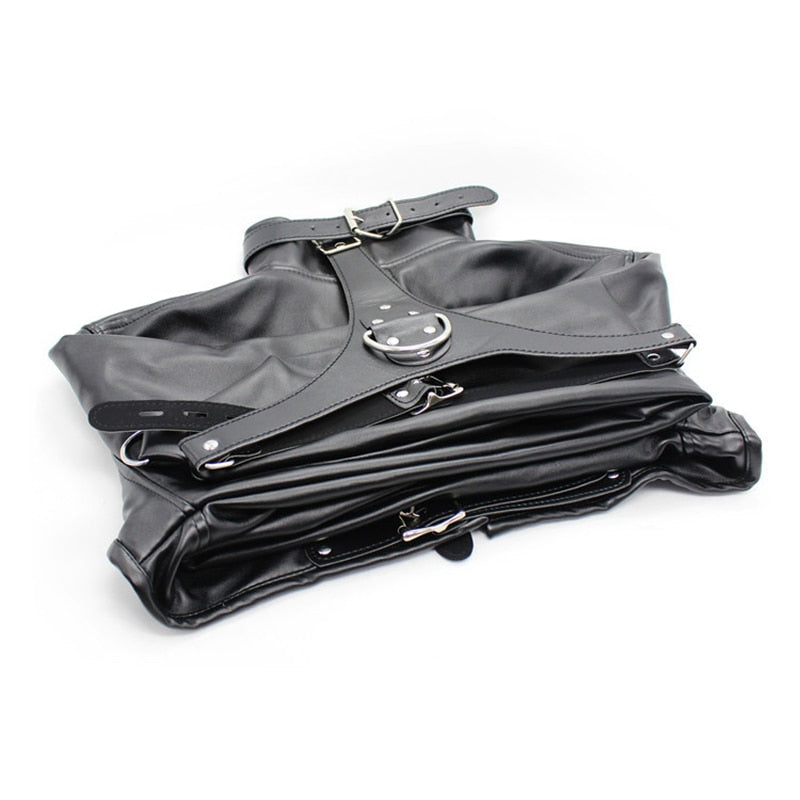 Passionate Submission Leather Collar and Restraint Jacket Bondage Set | dmunderwear detail image 4