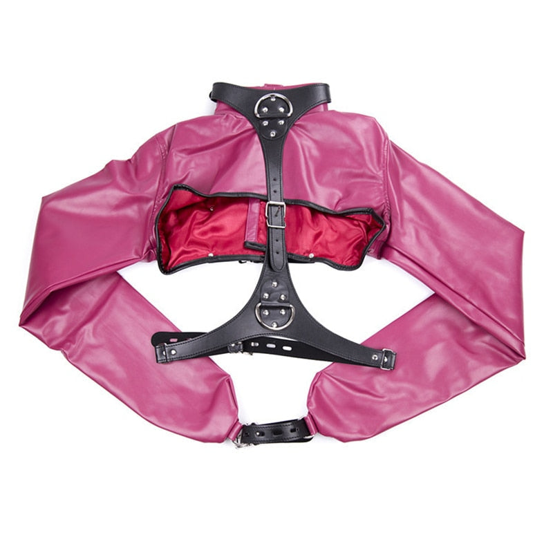Passionate Submission Leather Collar and Restraint Jacket Bondage Set | dmunderwear detail image 7