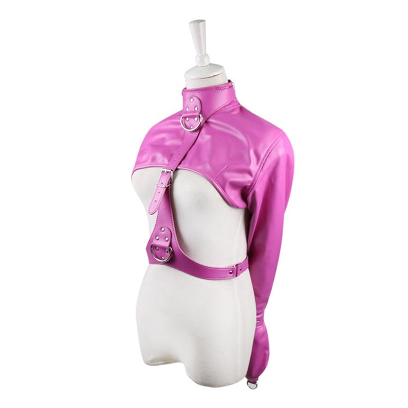Passionate Submission Leather Collar and Restraint Jacket Bondage Set | dmunderwear detail image 8