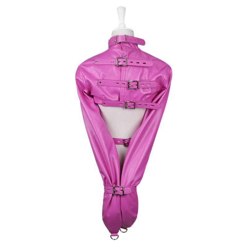 Passionate Submission Leather Collar and Restraint Jacket Bondage Set | dmunderwear detail image 9