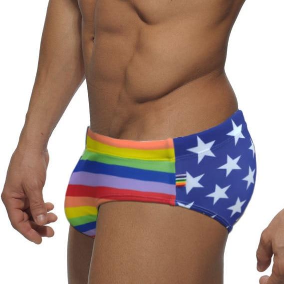 ORVLS Patriotic Rainbow Swim Briefs | dmunderwear detail image 3