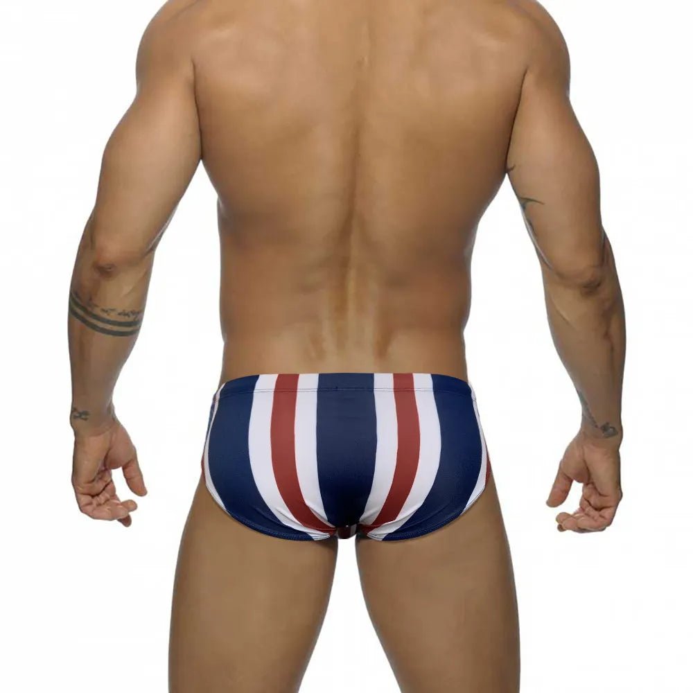 ORVLS Patriotic Striped Swim Briefs | dmunderwear detail image 5