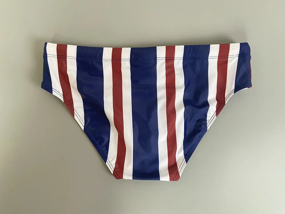 ORVLS Patriotic Striped Swim Briefs | dmunderwear detail image 8