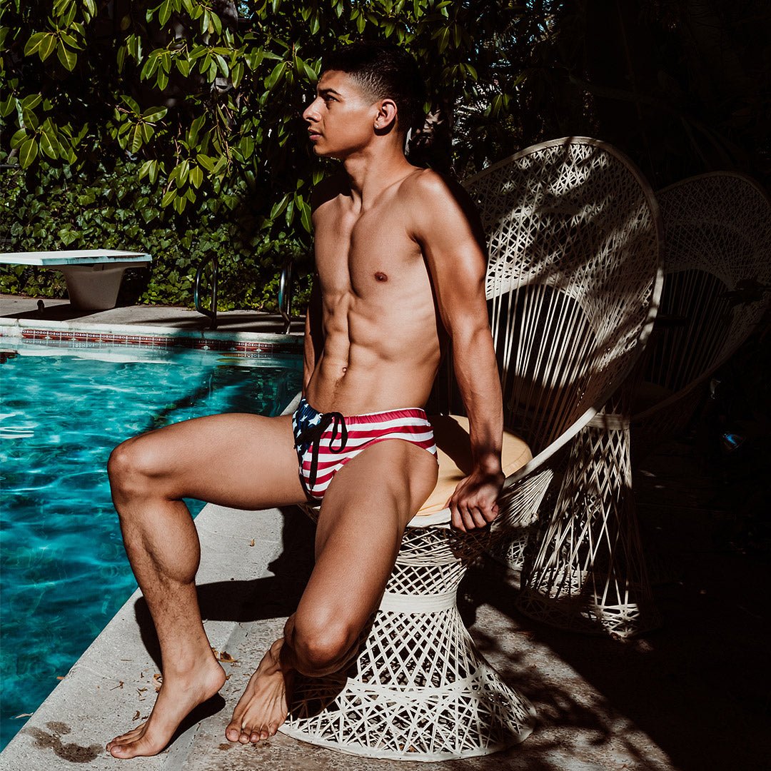 ORVLS Patriotic Swim Briefs | dmunderwear detail image 3