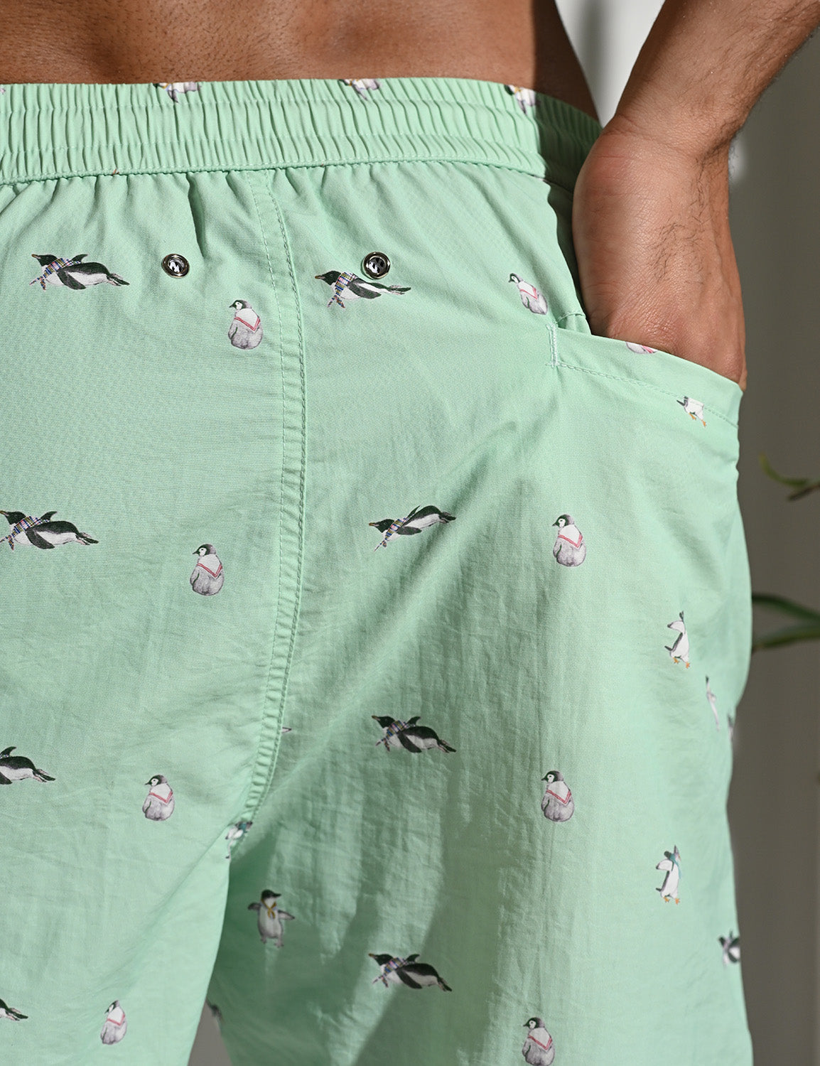 Penguin Pattern Shorts | dmunderwear detail image 6