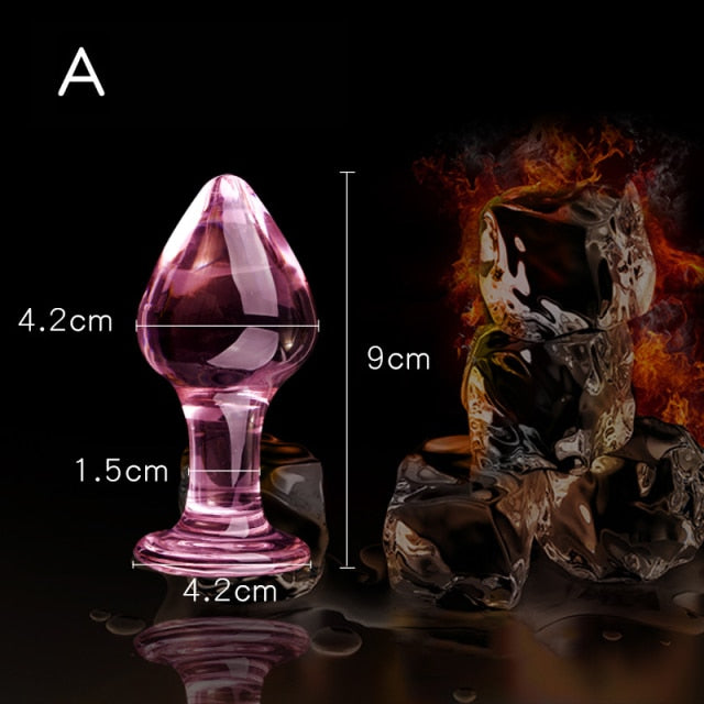 Pink Glass Butt Plug | dmunderwear detail image 2