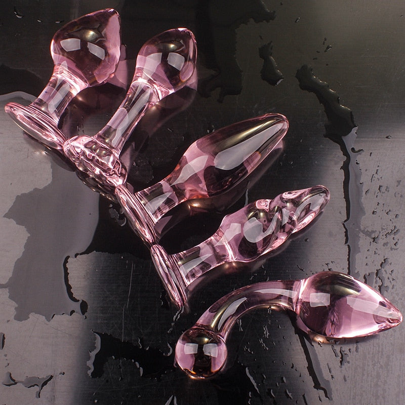 Pink Glass Butt Plug | dmunderwear detail image 3