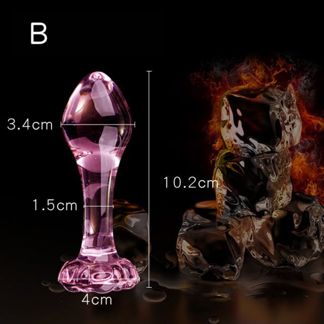 Pink Glass Butt Plug | dmunderwear detail image 4