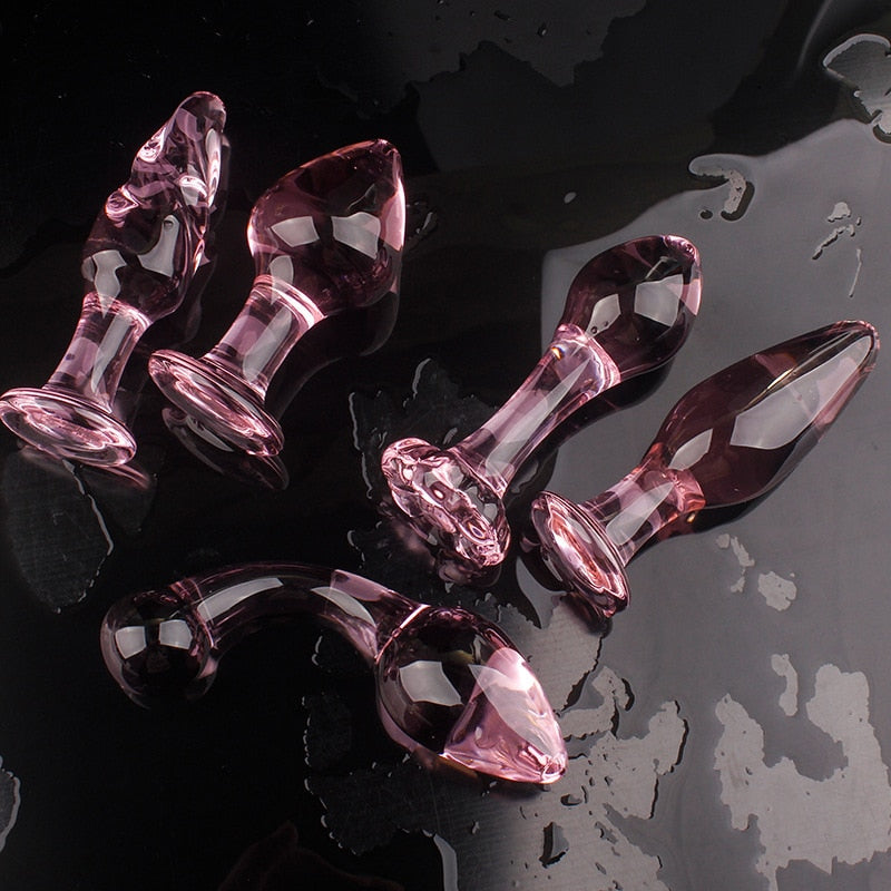 Pink Glass Butt Plug | dmunderwear detail image 5