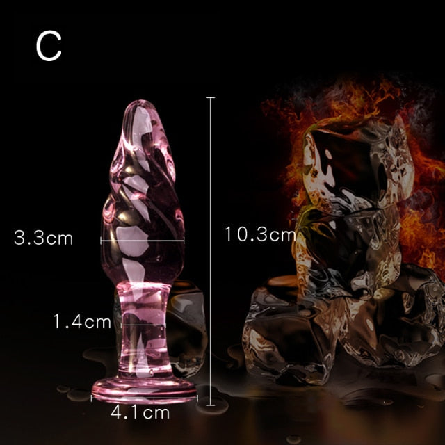 Pink Glass Butt Plug | dmunderwear detail image 6