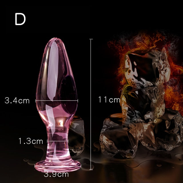 Pink Glass Butt Plug | dmunderwear detail image 7