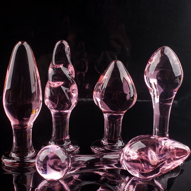 Pink Glass Butt Plug | dmunderwear detail image 9