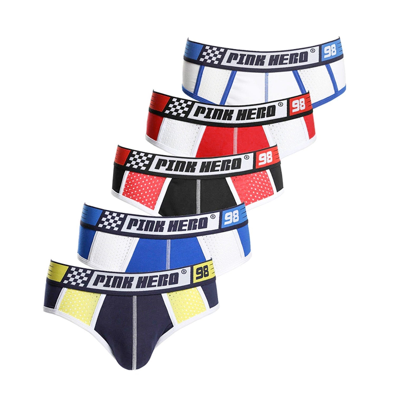 Pink Hero 98' Mesh Brief 5-Pack | dmunderwear