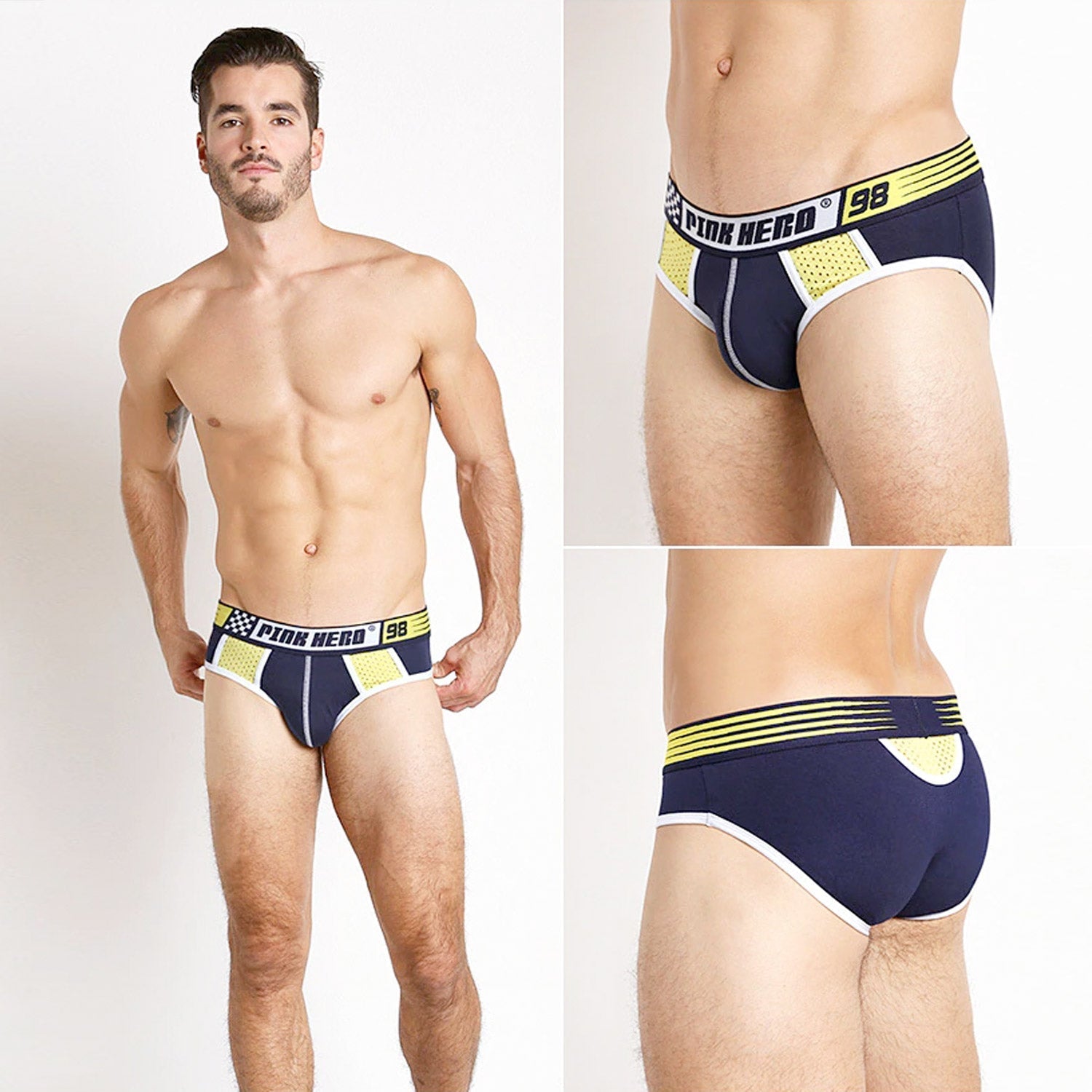 Pink Hero 98' Mesh Brief 5-Pack | dmunderwear detail image 2