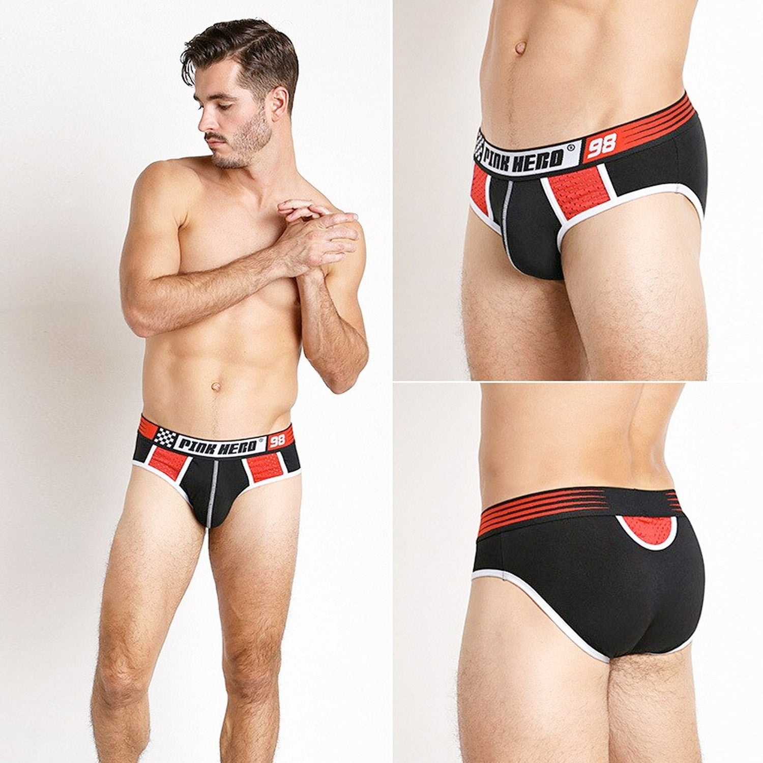 Pink Hero 98' Mesh Brief 5-Pack | dmunderwear detail image 5