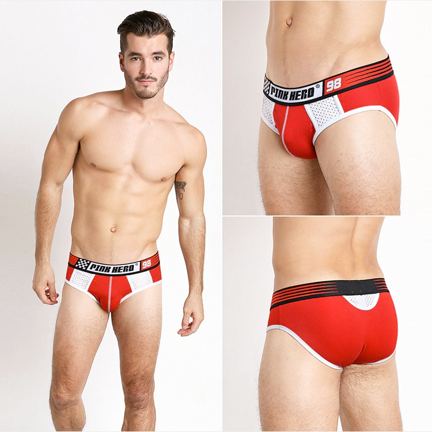 Pink Hero 98' Mesh Brief 5-Pack | dmunderwear detail image 6