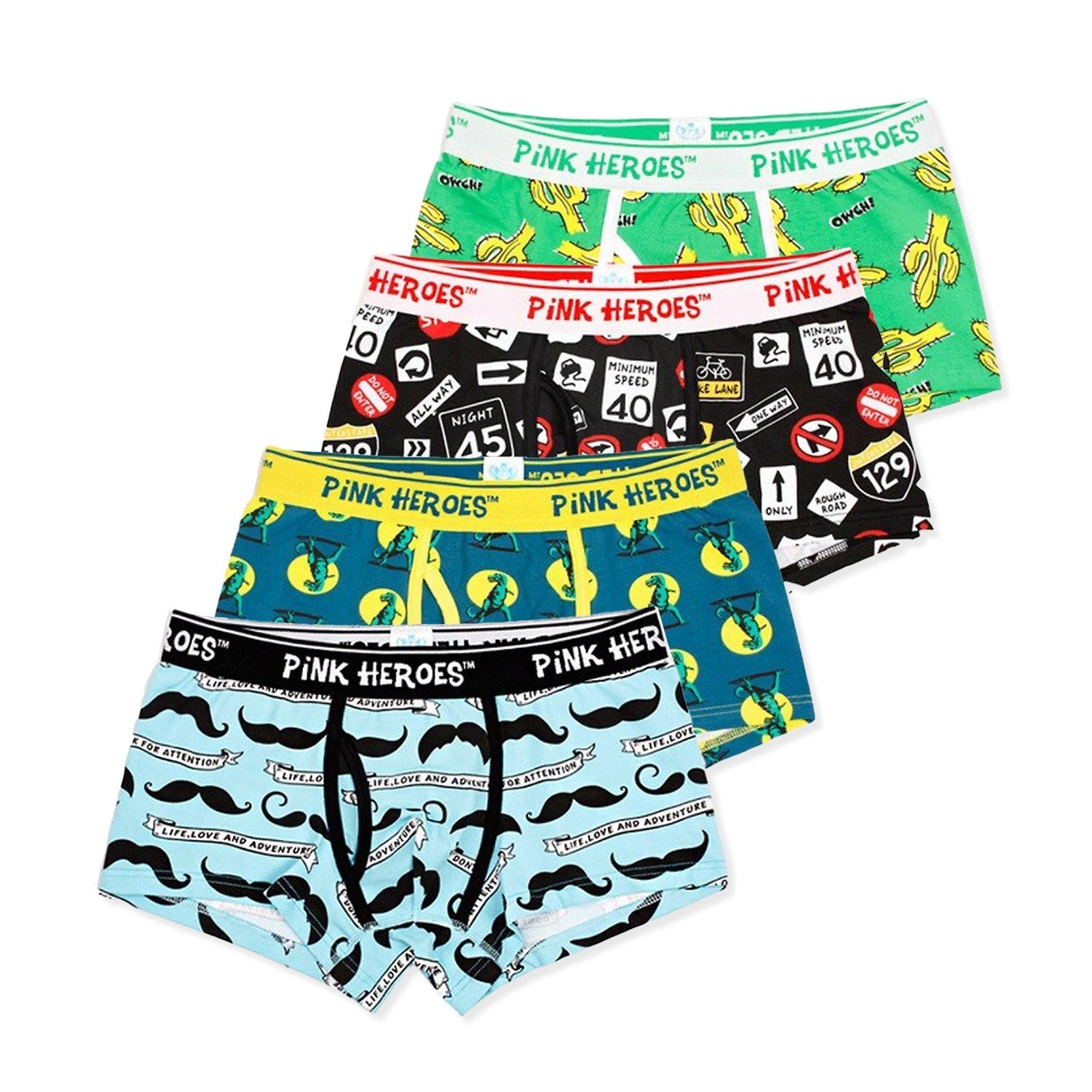 ORVLS Pink Hero Infographic Boxers 4-Pack | dmunderwear