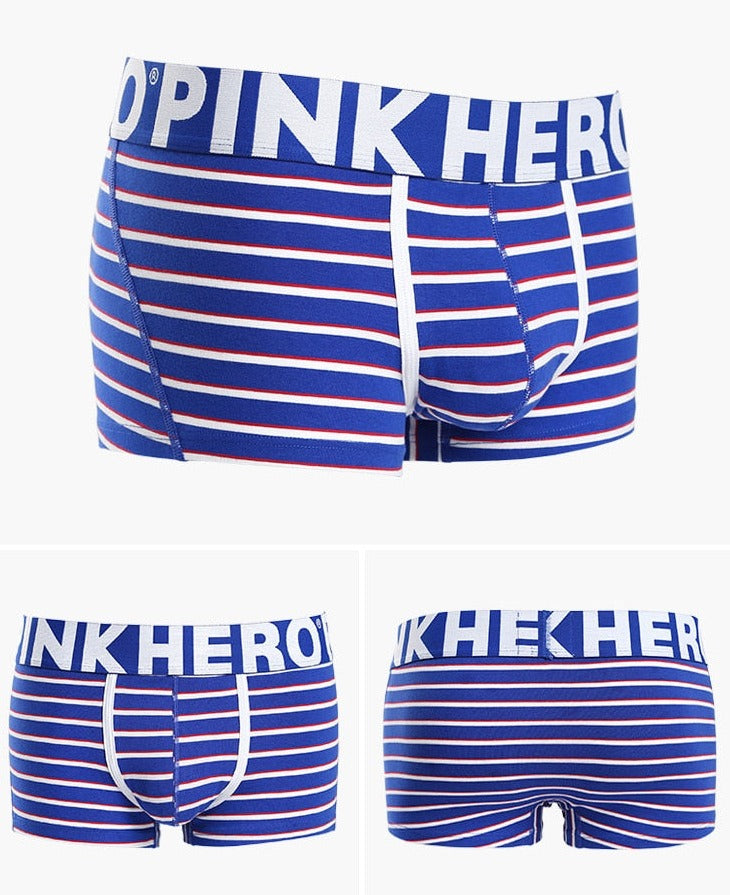Pink Heroes Simple Striped Boxers | dmunderwear detail image 16