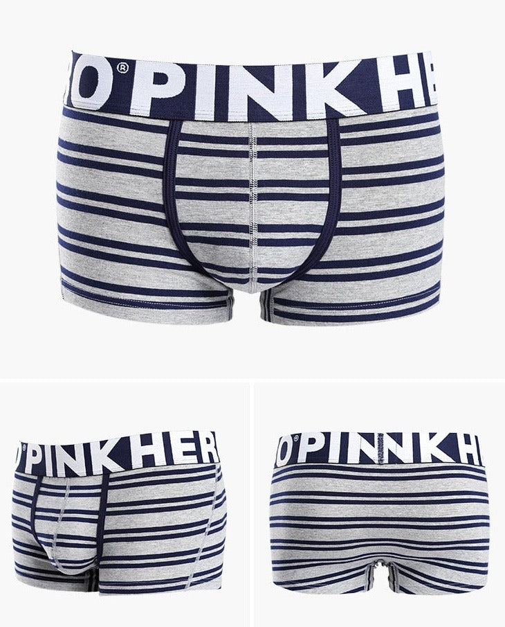 Pink Heroes Simple Striped Boxers | dmunderwear detail image 18