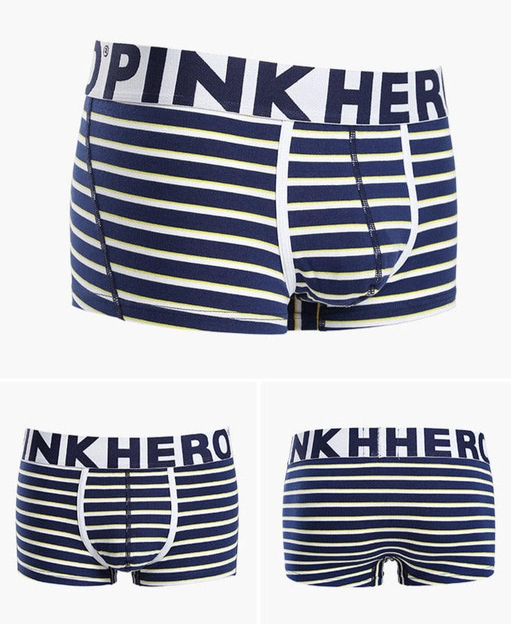 Pink Heroes Simple Striped Boxers | dmunderwear detail image 19