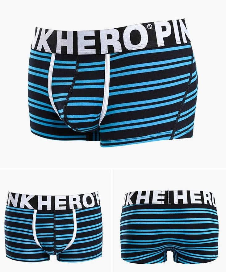 Pink Heroes Simple Striped Boxers | dmunderwear detail image 20