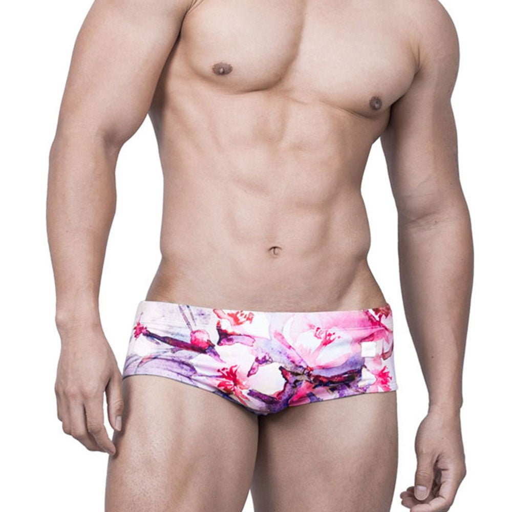 Pink Splatter Swim Briefs | dmunderwear