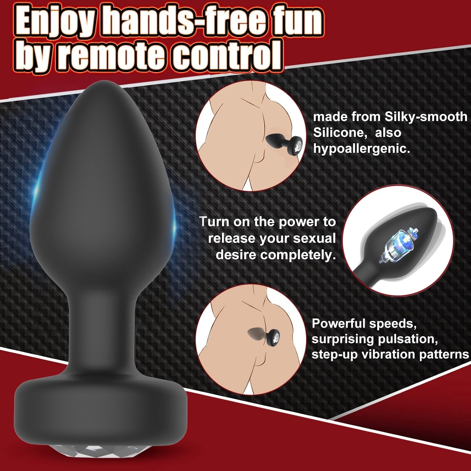 Pleasure Pulse Vibrating Butt Anal | dmunderwear detail image 8