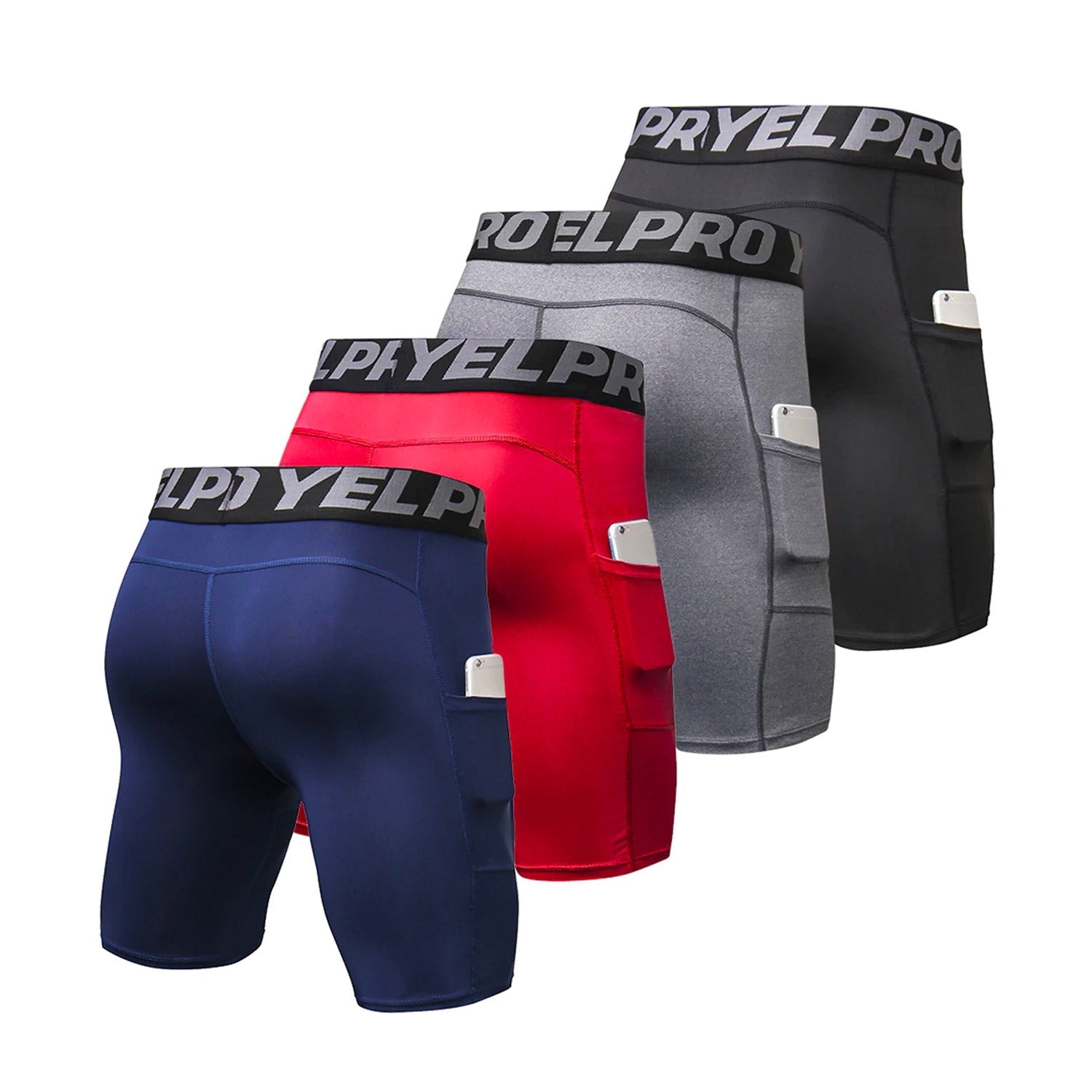 Pocketed Compression Pants 4-Pack | dmunderwear detail image 2