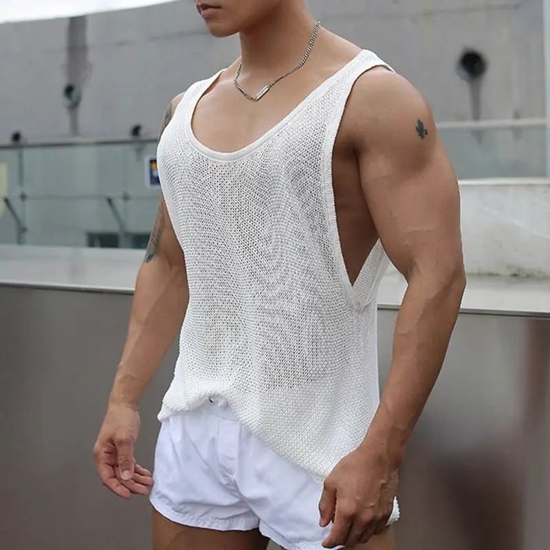 Powder Mesh Muscle Shirt | dmunderwear