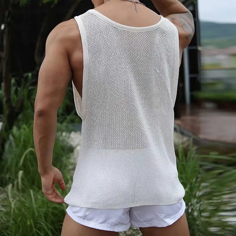Powder Mesh Muscle Shirt | dmunderwear detail image 2