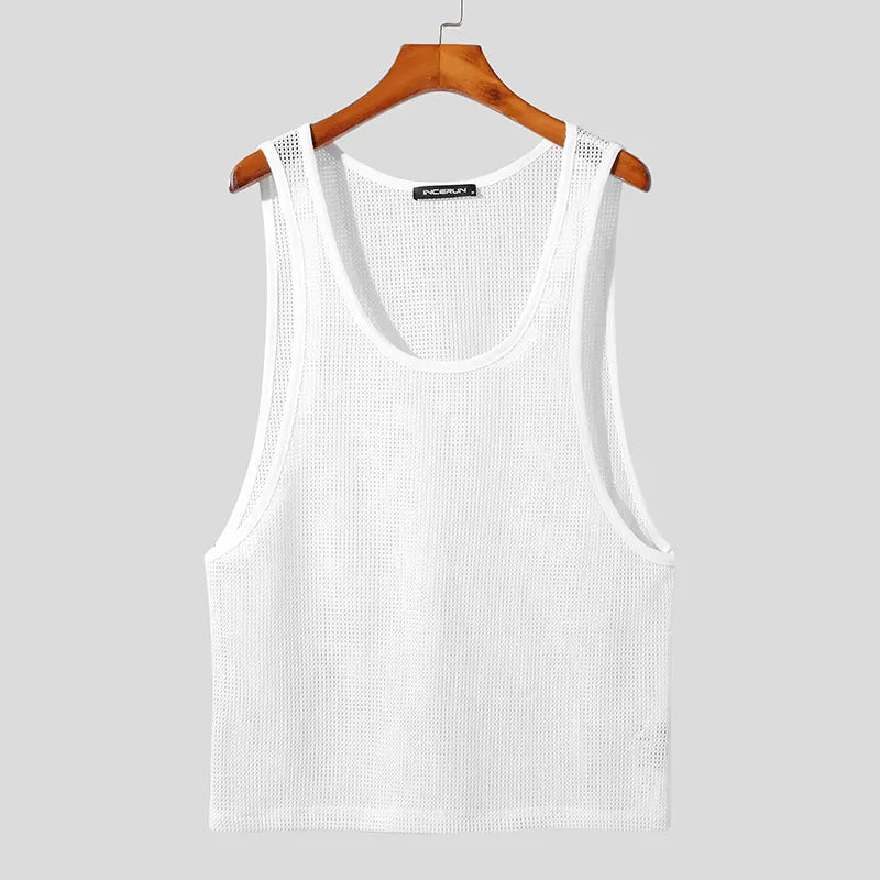 Powder Mesh Muscle Shirt | dmunderwear detail image 6