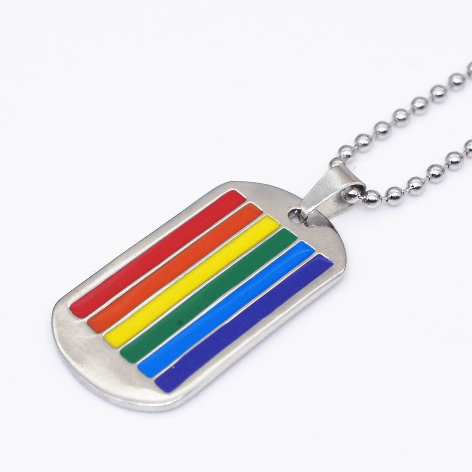 ORVLS Pride Flag Dog Tags Necklace | dmunderwear