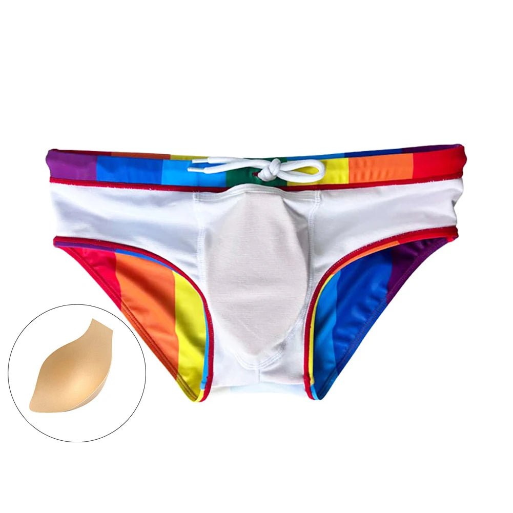Pride Flag Swim Briefs | dmunderwear detail image 4