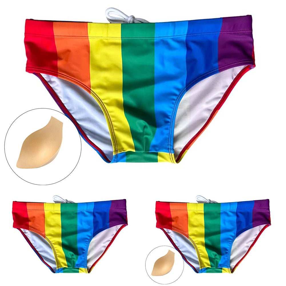 Pride Flag Swim Briefs | dmunderwear detail image 2
