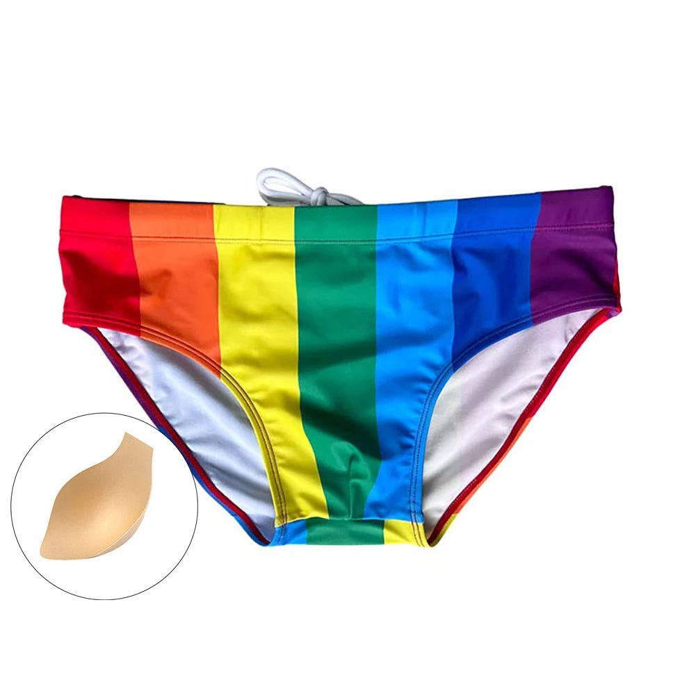 Pride Flag Swim Briefs | dmunderwear detail image 6