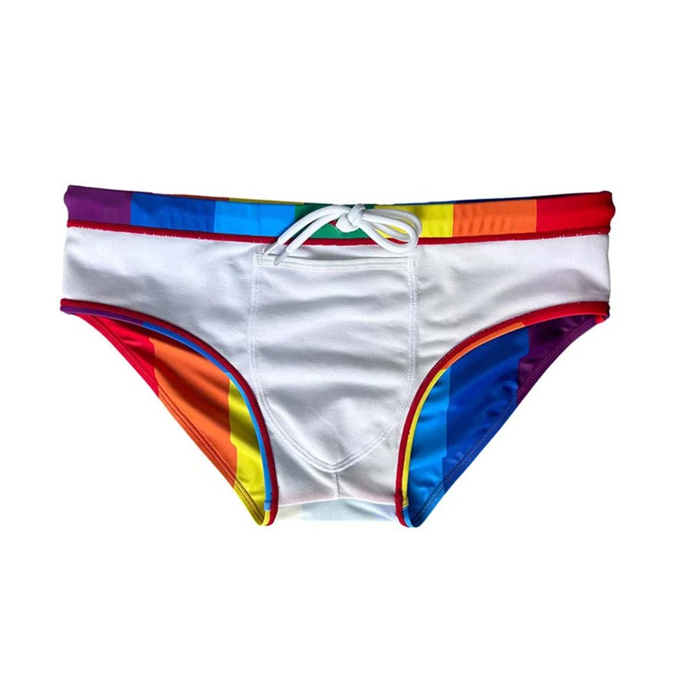 Pride Flag Swim Briefs | dmunderwear detail image 7