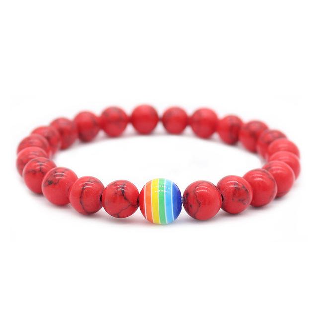 Pride Stone Bead Bracelet | dmunderwear detail image 3