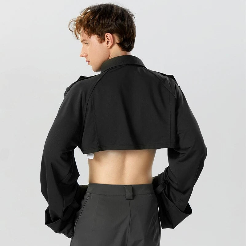 ORVLS Puffy Crop Top Collared Shirt | dmunderwear detail image 4