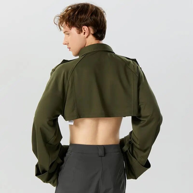ORVLS Puffy Crop Top Collared Shirt | dmunderwear detail image 9