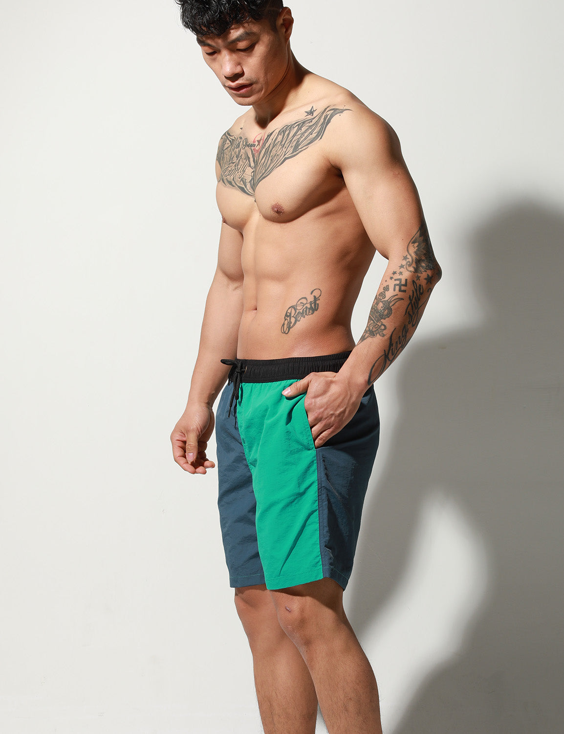 Quick-Dry Color Block Shorts S8011 | dmunderwear detail image 14