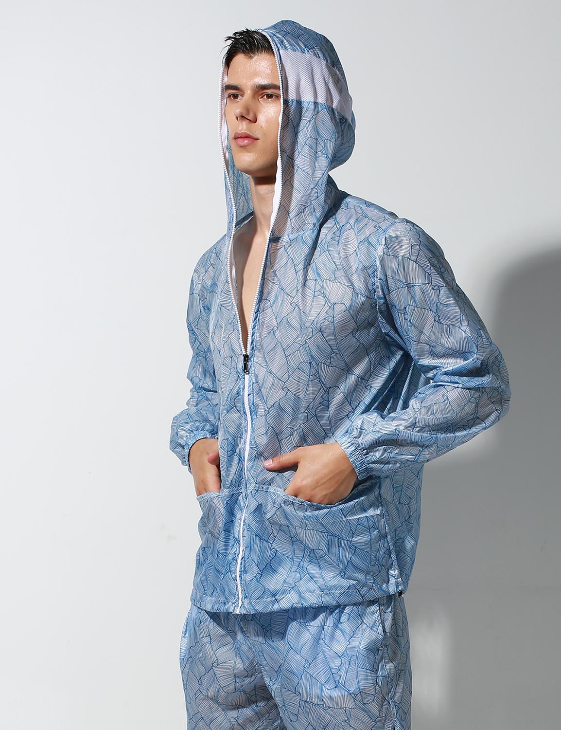 Quick-Dry Sport Long Sleeve Hooded Jacket / Shorts / Pants | dmunderwear detail image 3