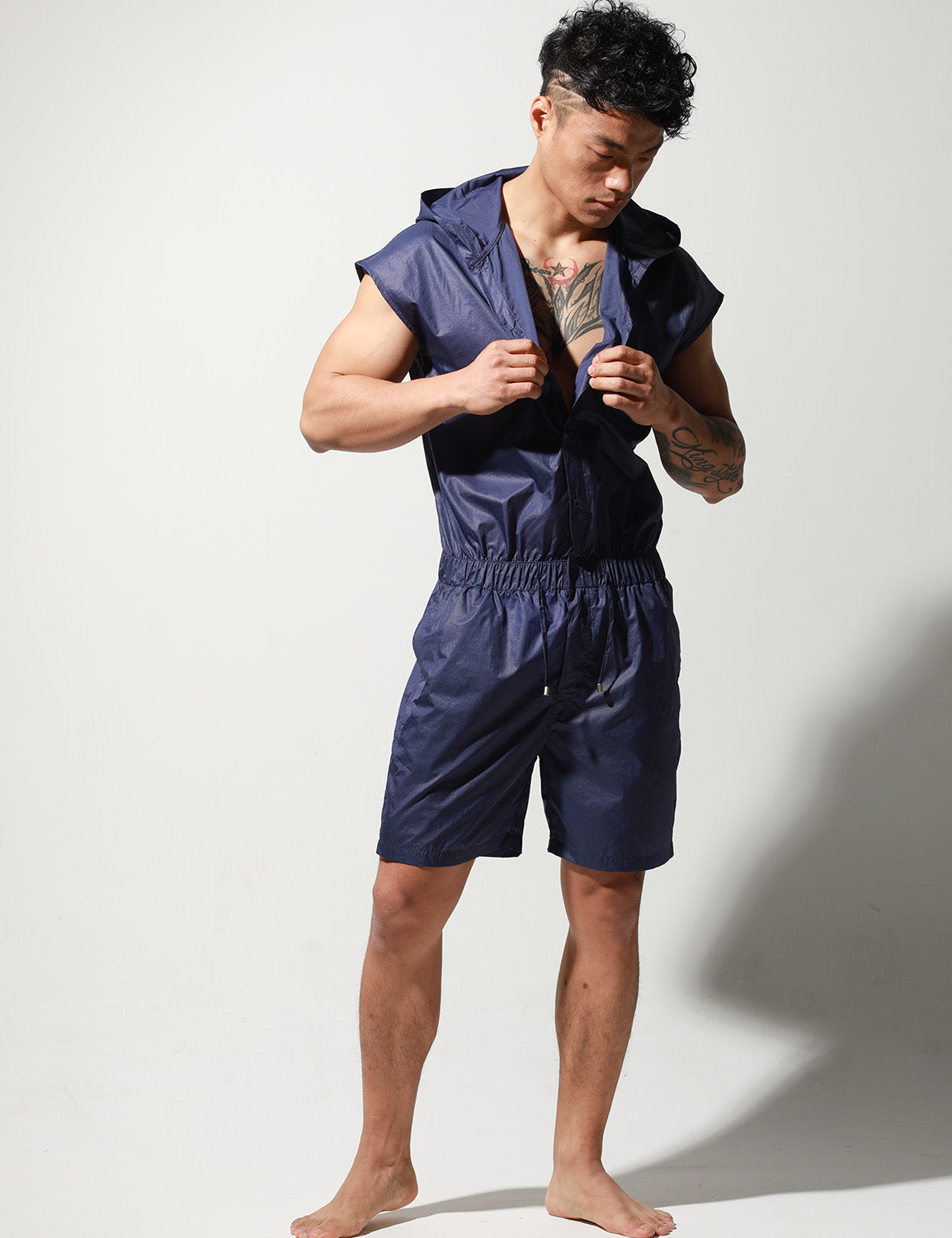 Quick-Dry Union Suit Sleeveless Hoodie T9002 | dmunderwear