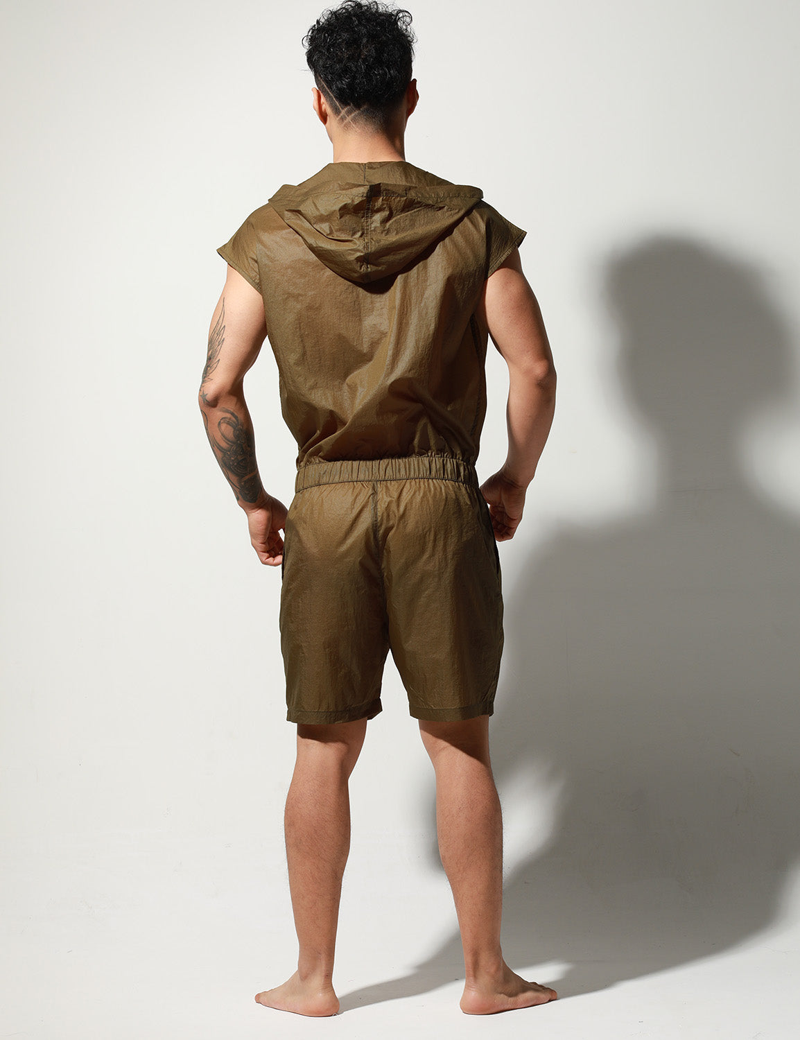 Quick-Dry Union Suit Sleeveless Hoodie T9002 | dmunderwear detail image 17
