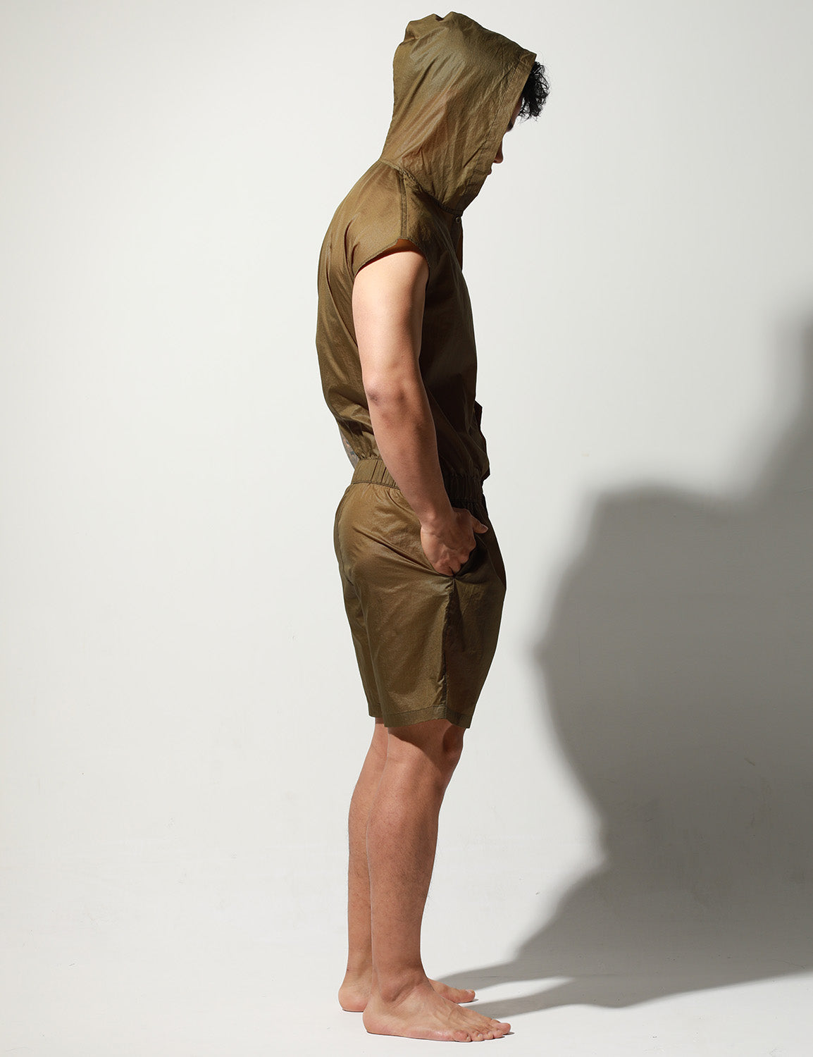 Quick-Dry Union Suit Sleeveless Hoodie T9002 | dmunderwear detail image 19