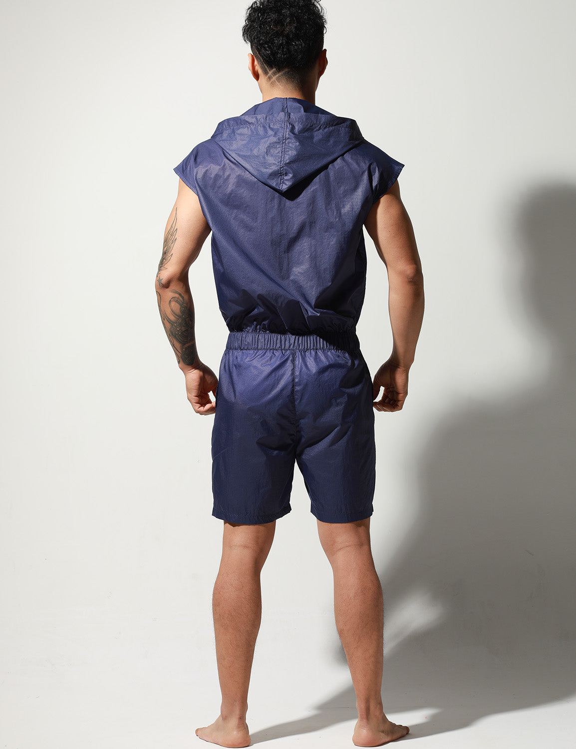 Quick-Dry Union Suit Sleeveless Hoodie T9002 | dmunderwear detail image 2