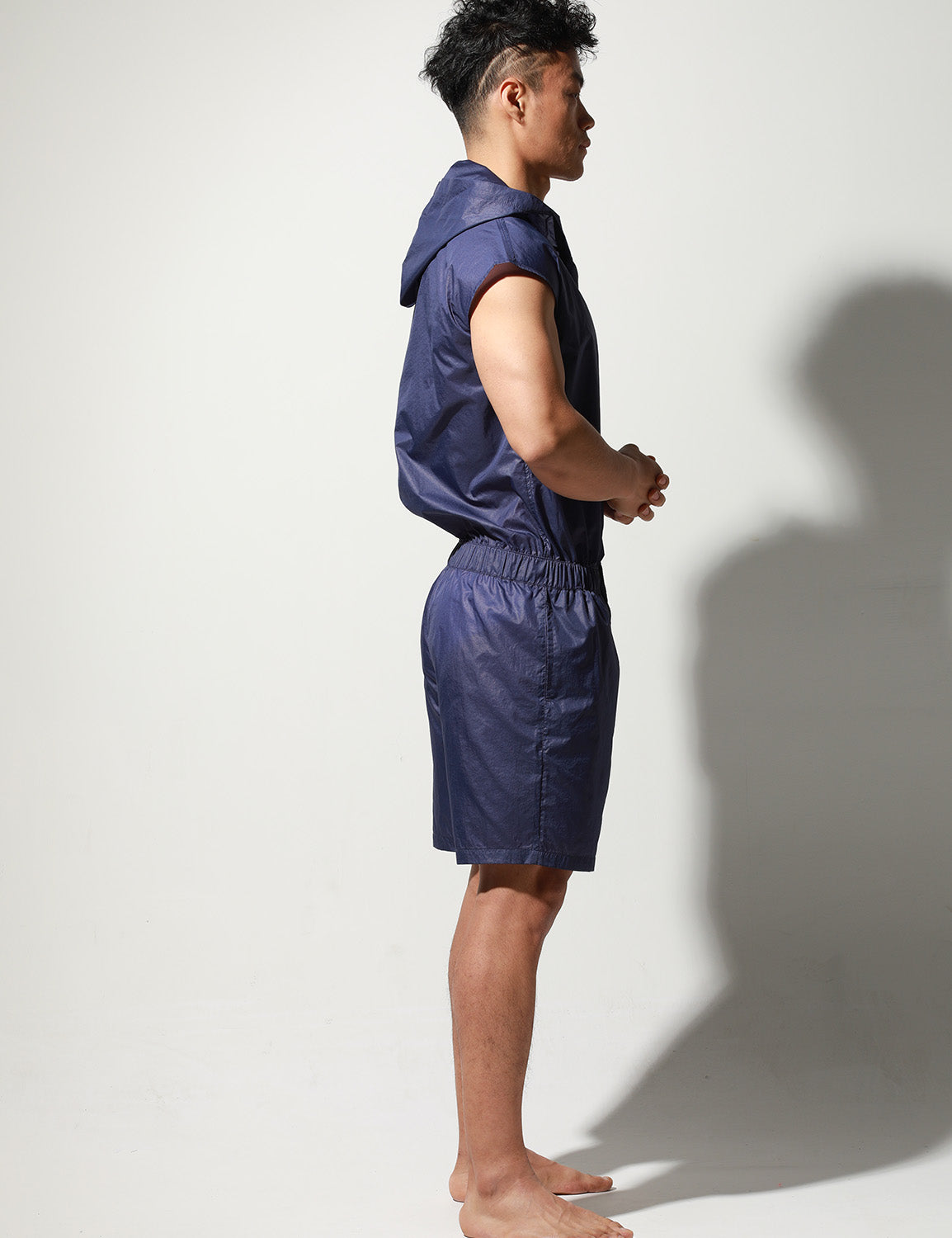 Quick-Dry Union Suit Sleeveless Hoodie T9002 | dmunderwear detail image 3