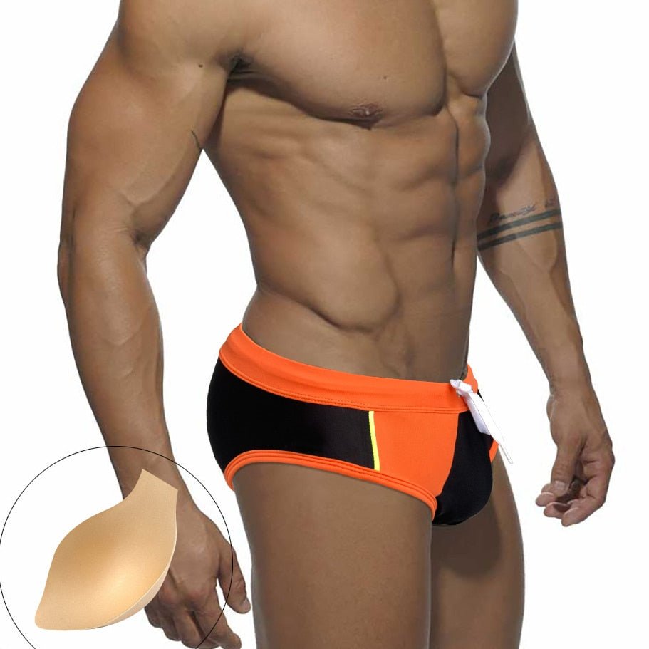 Racing Stripe Bowtie Swim Briefs | dmunderwear detail image 11